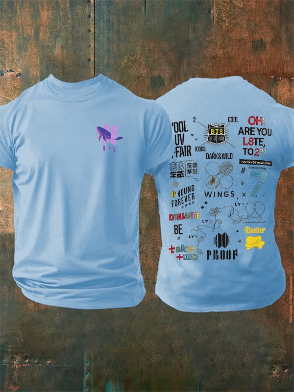 Men's K-pop Print Casual T-Shirt