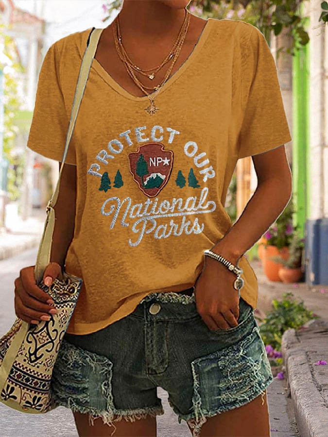 Women's Fashion Casual National Park Protection T-Shirt