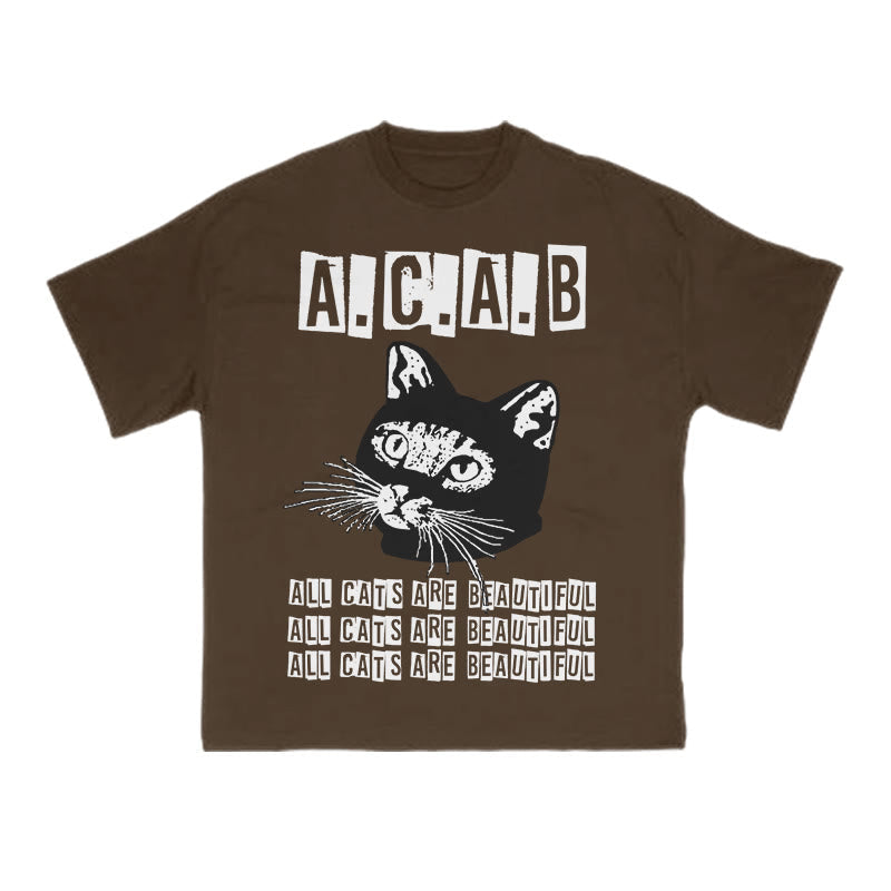 Unisex All Cats Are Beautiful Print T-shirt