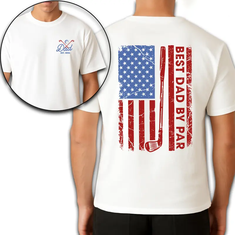 Unisex Best Dad Golf Patriotic Design T-shirt