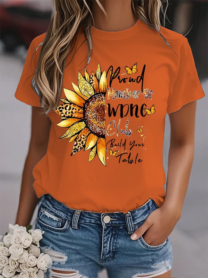 Women's Sunflower Proud Member Of WDNC Club Print Shirt