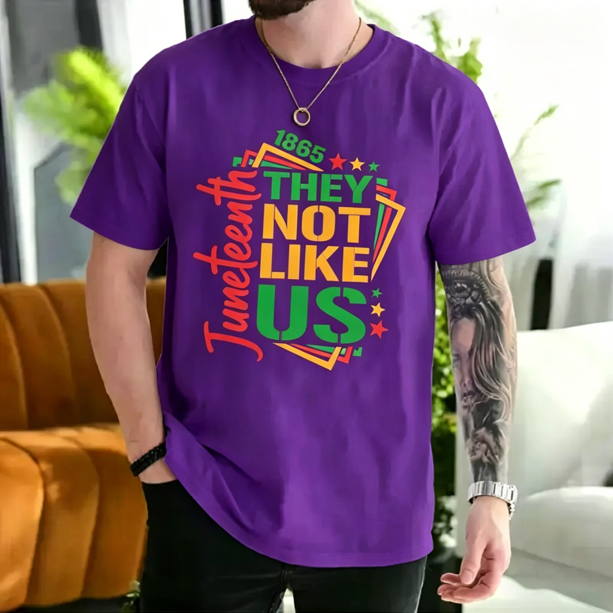 Men's They Not Like Us Juneteenth independence day T-shirt