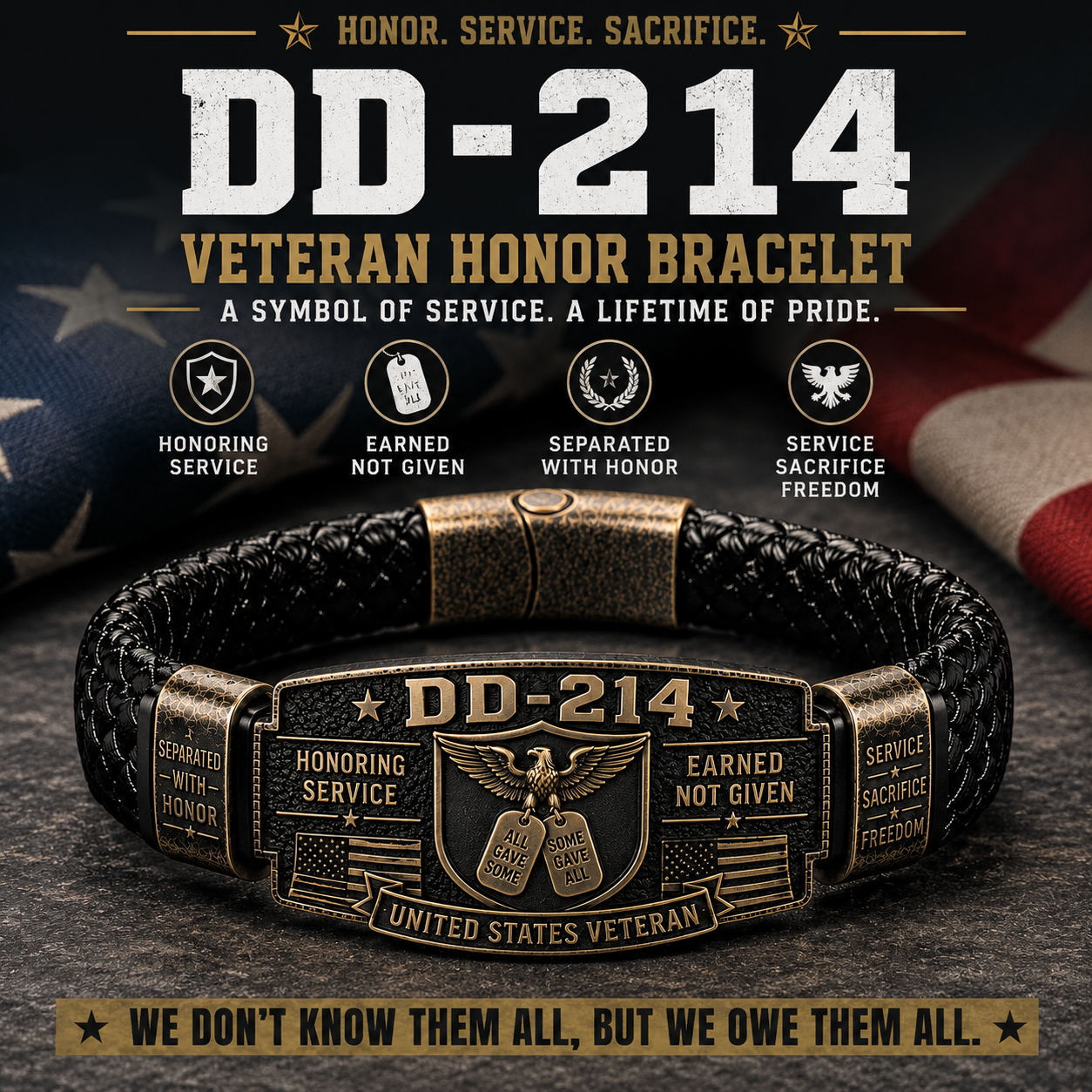 🔥DD-214 Veteran Honor Bracelet - Made By VETERAN 'Rober Smith'