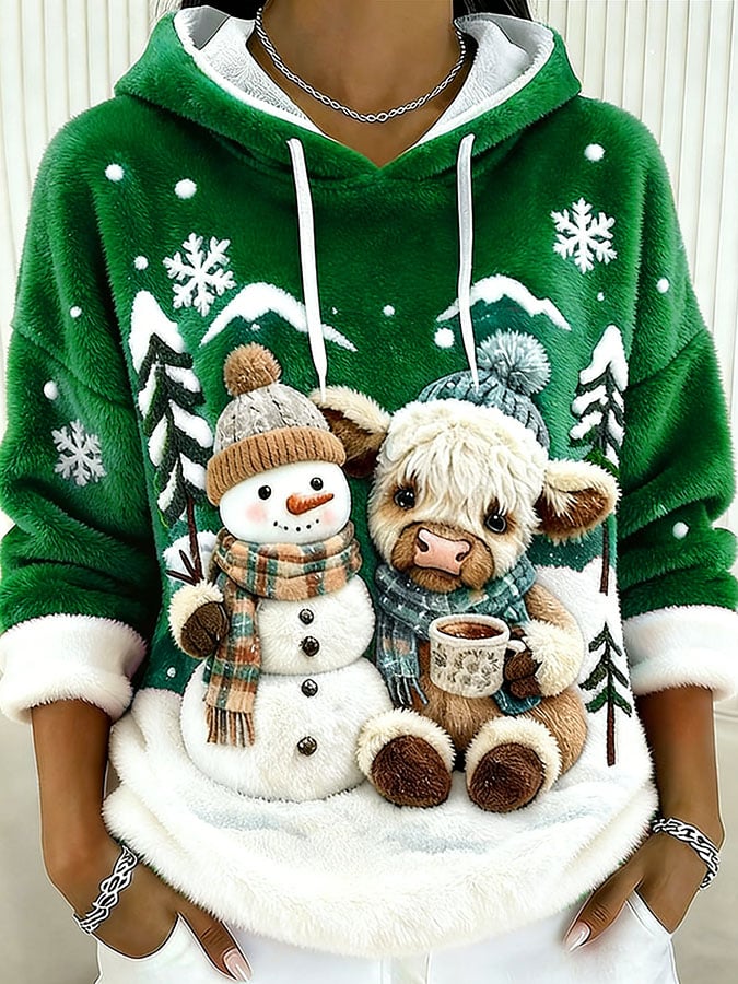 Women's Animal Highland Cow Print Sweatshirt