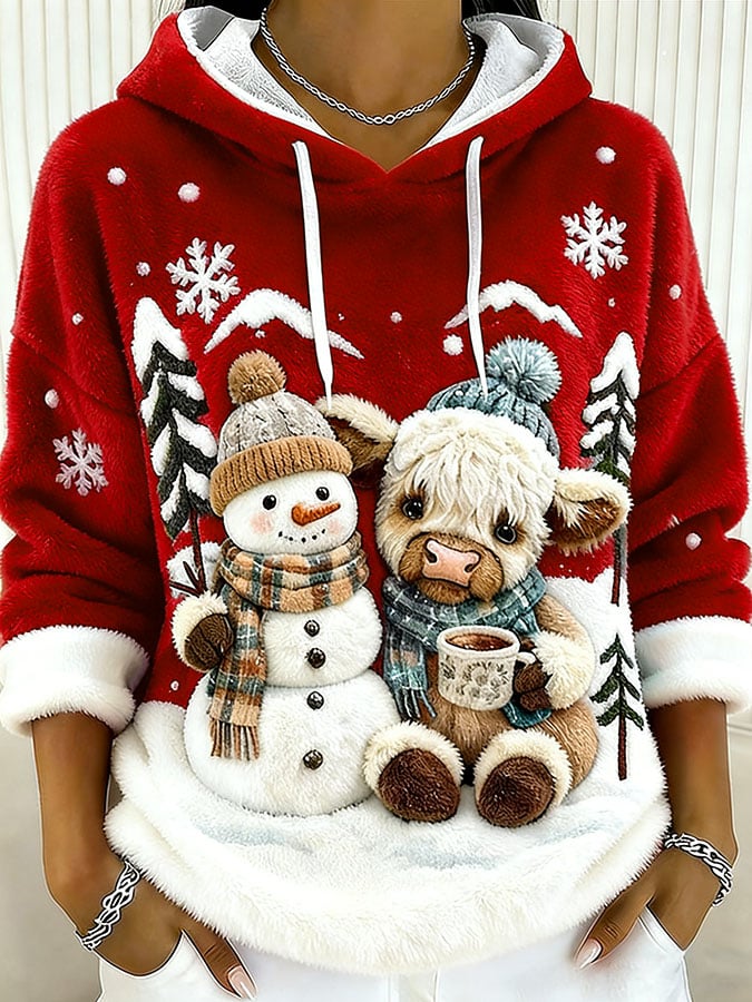 Women's Animal Highland Cow Print Sweatshirt