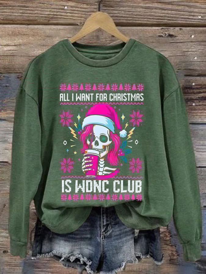 Women'S Retro Funny Christmas Proud Member Of Club Menopause Perimenopause Print Sweatshirt