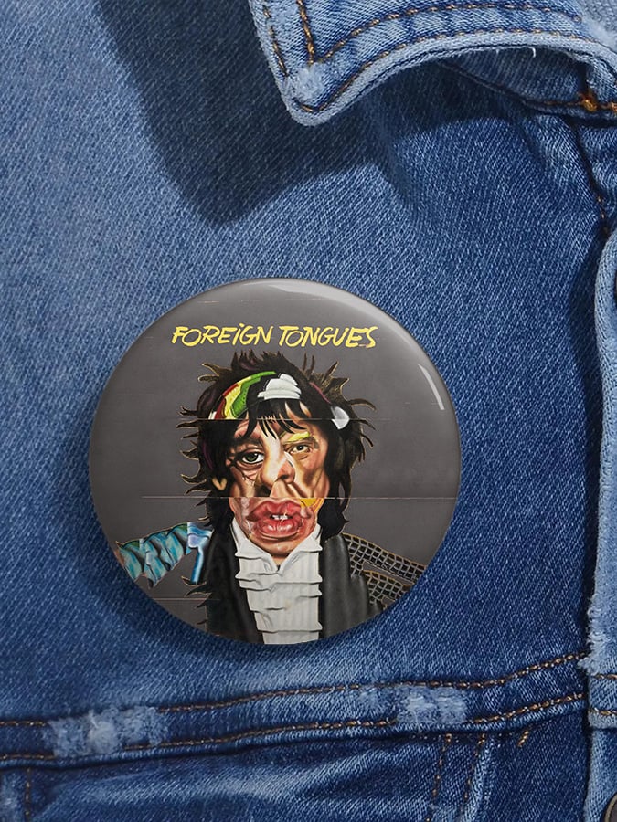 Unisex Retro Foreign Tongues Pin-Back Button