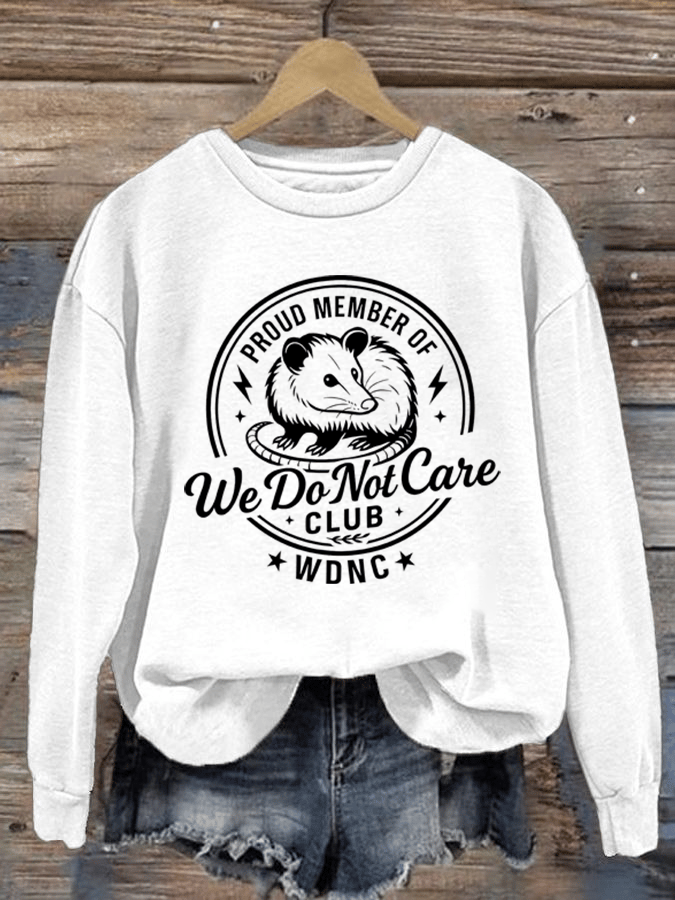 Women's Retro Funny Proud Member Of Club We Do Not Care Menopause Perimenopause Print Sweatshirt