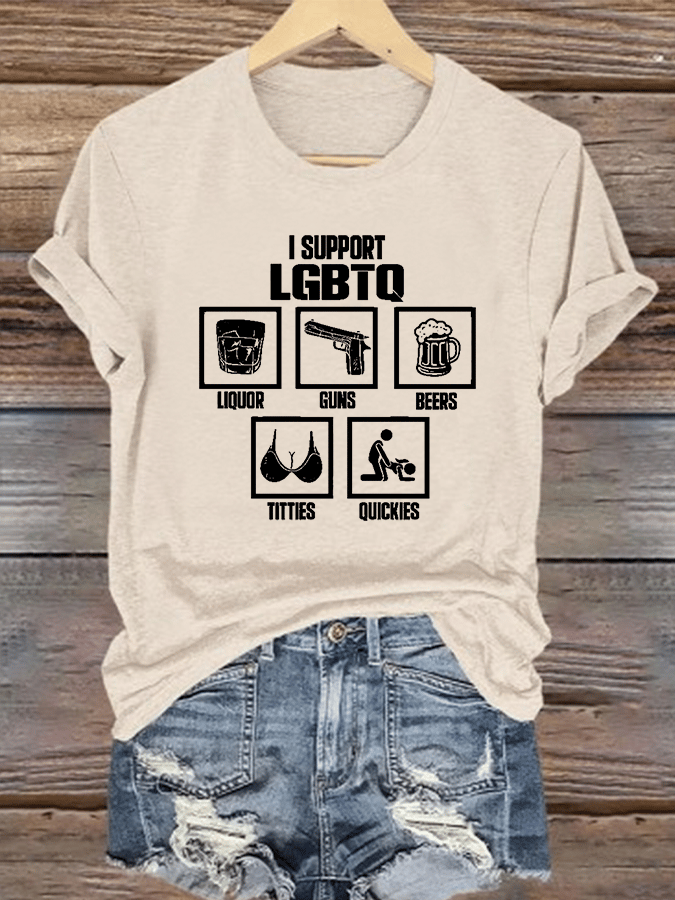 Women's I SUPPORT LGBTQ Printed T-Shirt