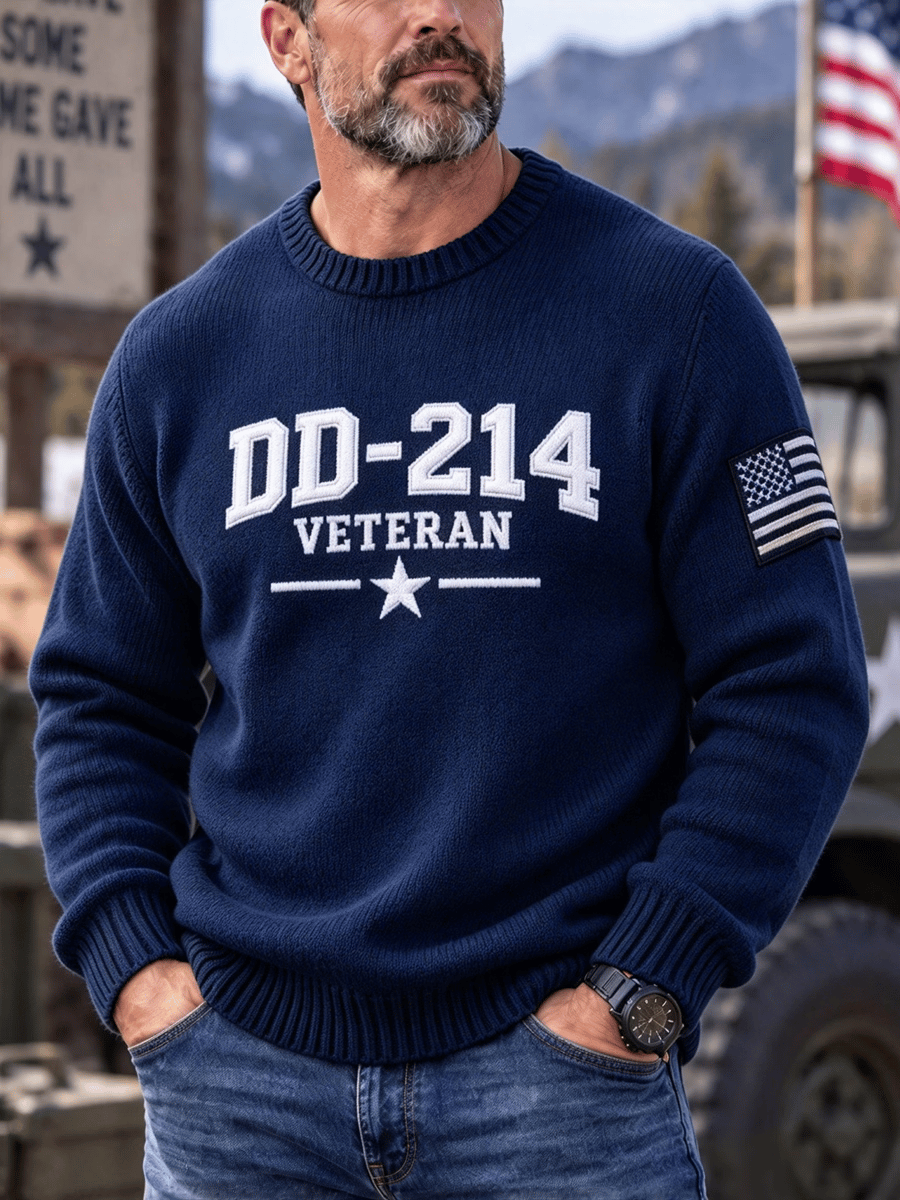 🎖️Men's Veteran DD-214 Print Casual Sweater