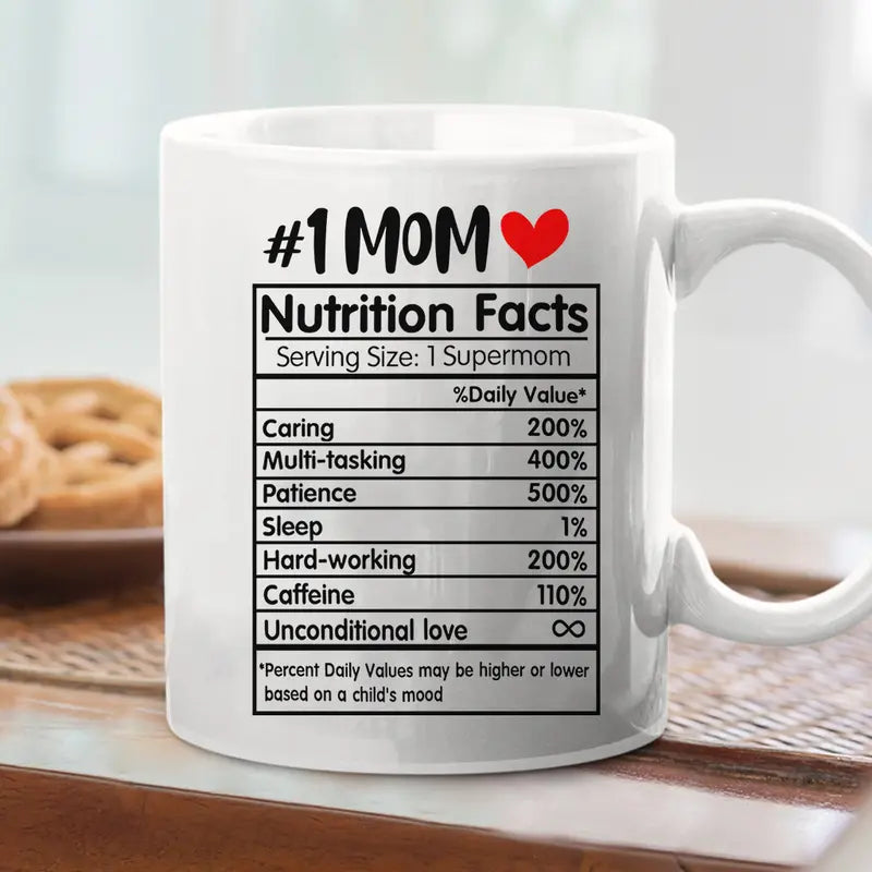 🎁Best Mom Ever Mothers Day Mug from Daughter Son, Mom Nutrition Facts Gift Mug