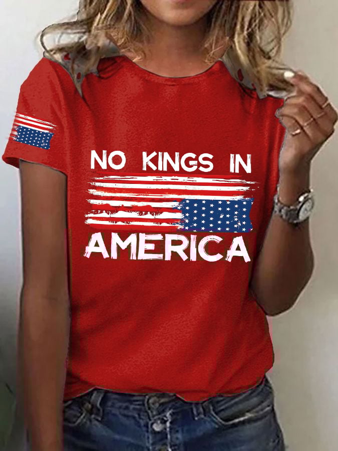 🔥Buy 3 Get 15% Off🔥Women's No King in America Print T-Shirt