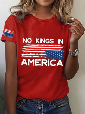 🔥Buy 3 Get 15% Off🔥Women's No King in America Print T-Shirt