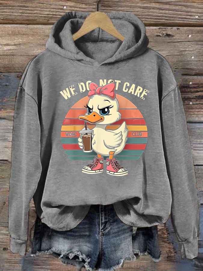 Women's Retro Funny Proud Member Of Club We Do Not Care Menopause Perimenopause Print Hoodie