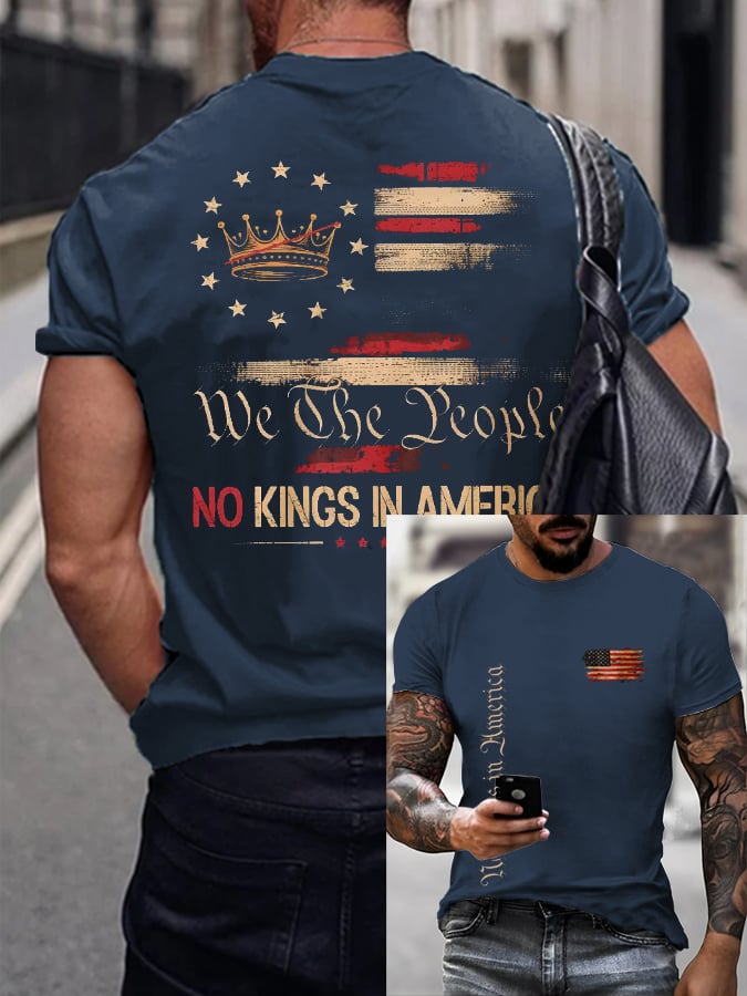 Men's “We The People No Kings In America” Printed T-shirt