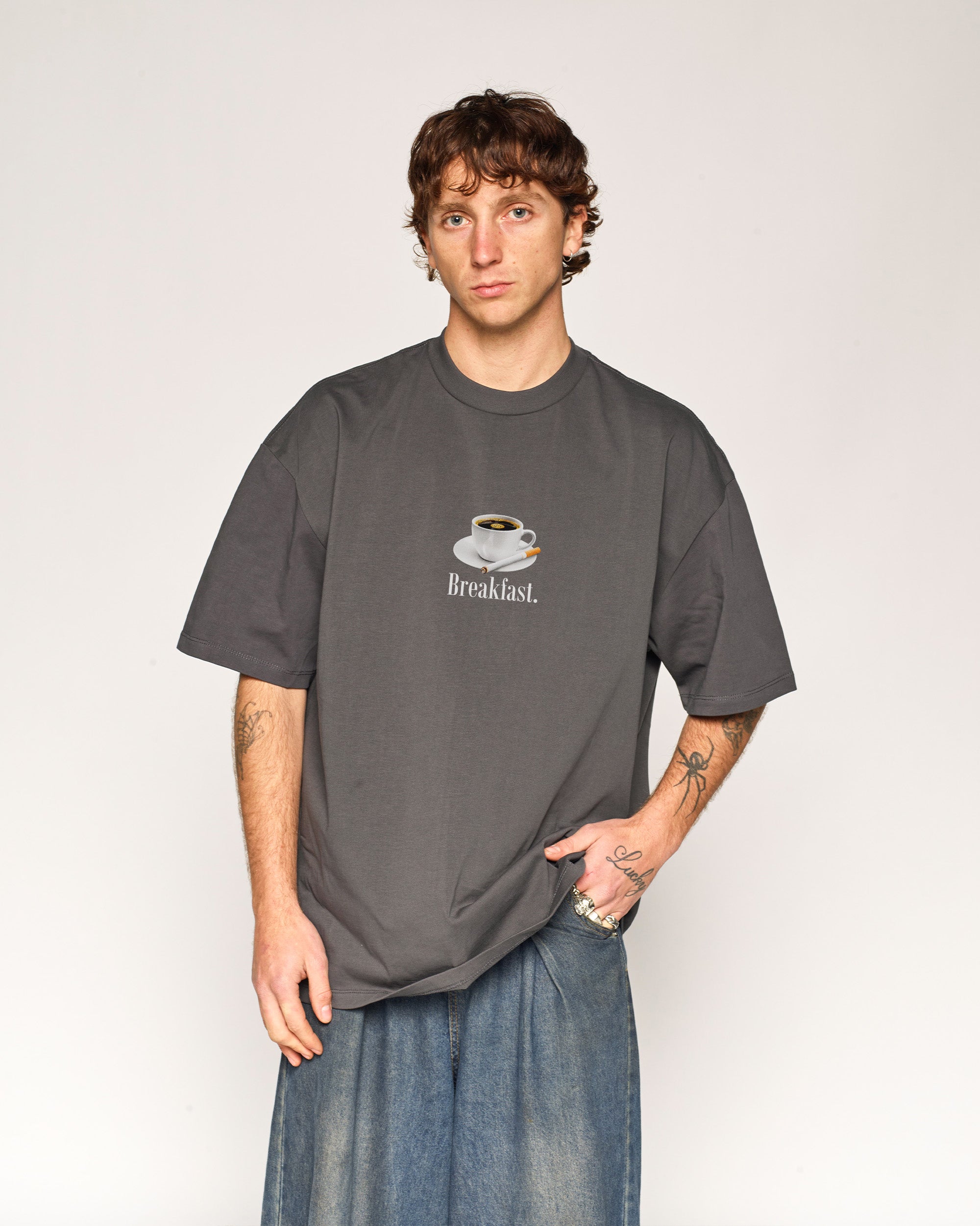 Unisex Breakfast Coffee Oversized Tee