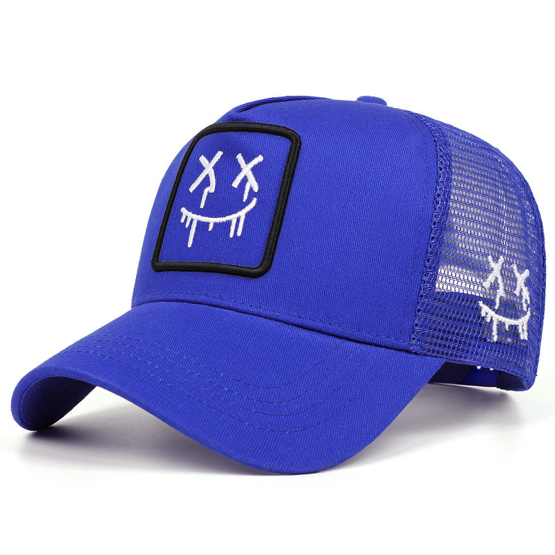 Unisex Cartoon Ghost Face Embroidered Baseball Cap Mesh Hat