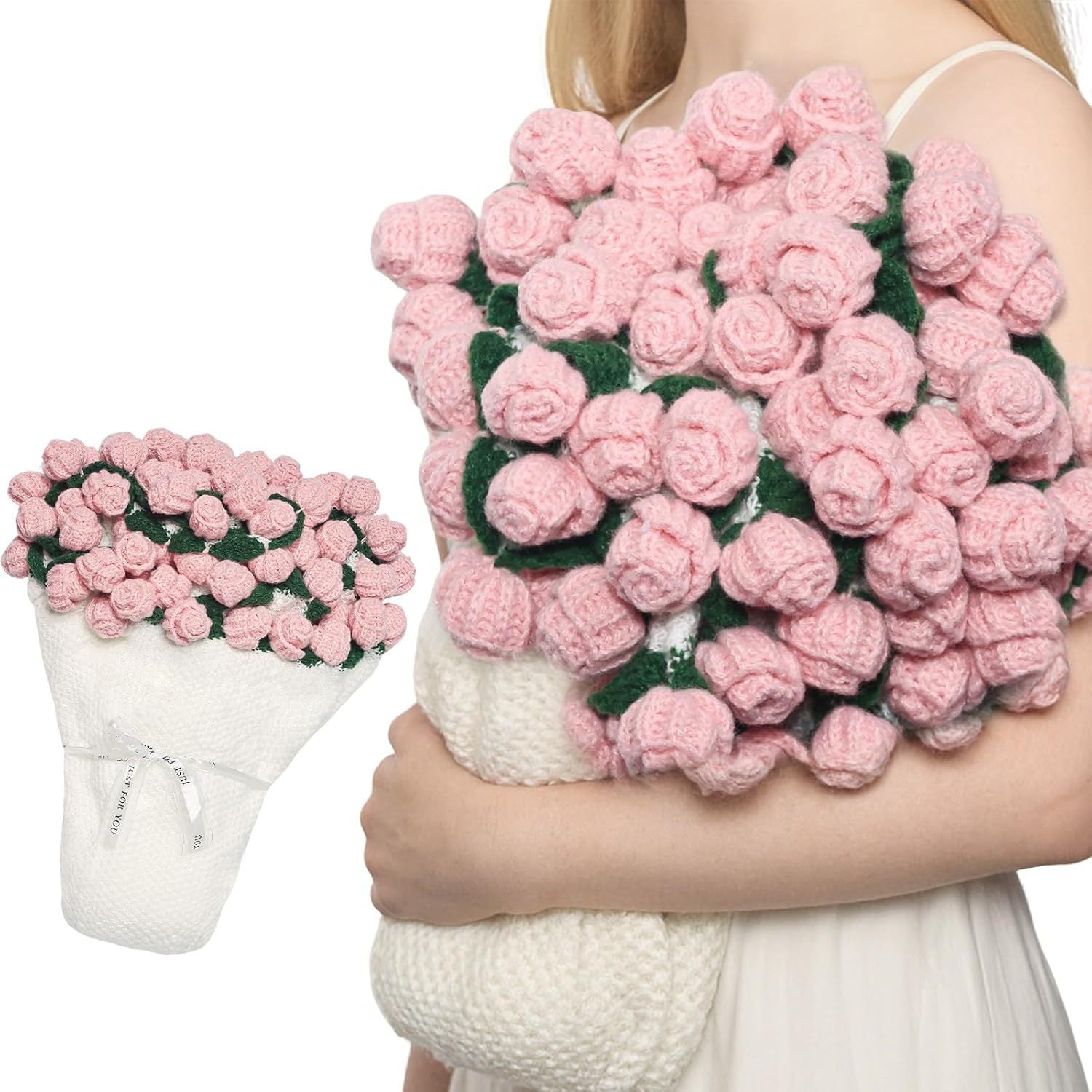 💐Hand-Knitted Rose Blanket Ready🌹-Made Gift For Mother's Day Valentine's Day