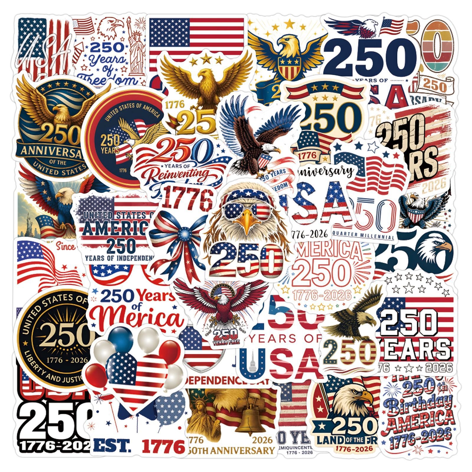 American 250th Anniversary Stickers