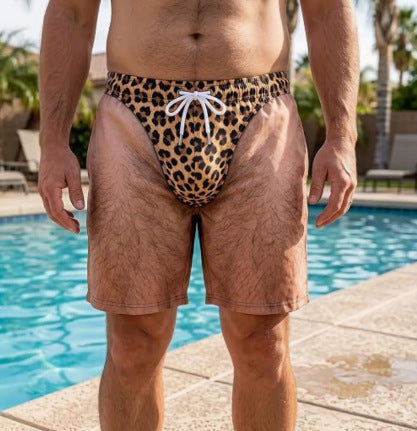 Funny beach shorts printed with the American flag