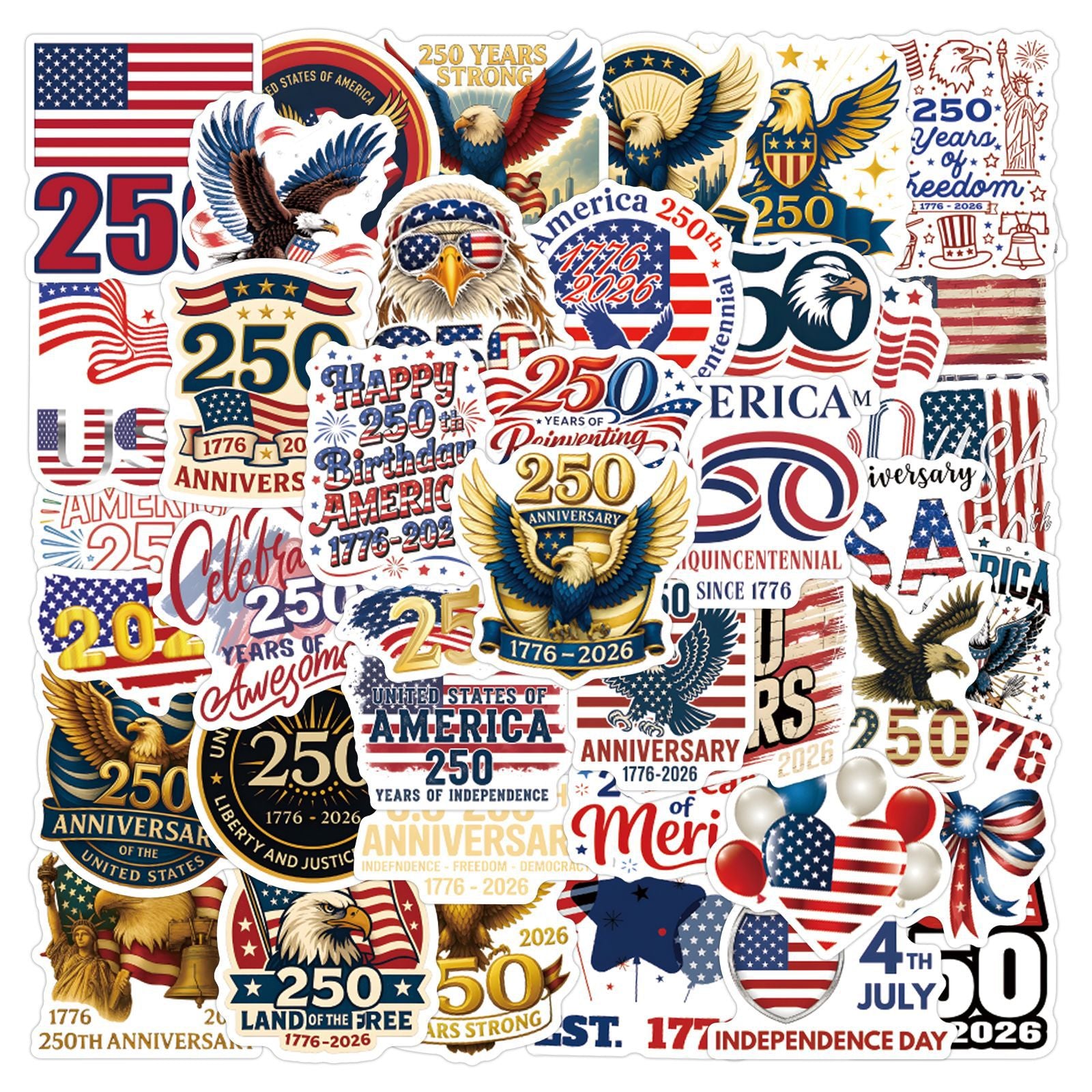 American 250th Anniversary Stickers