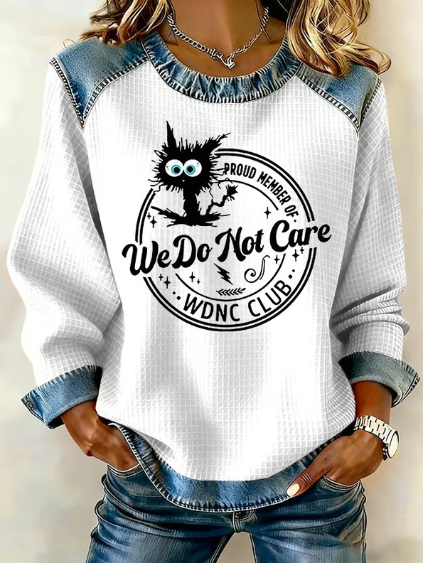 Retro Funny Proud Member Of WDNC Club We Do Not Care Menopause Perimenopause Print Sweatshirt