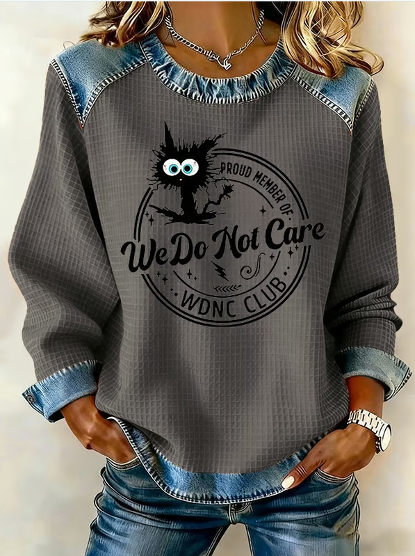 Retro Funny Proud Member Of WDNC Club We Do Not Care Menopause Perimenopause Print Sweatshirt