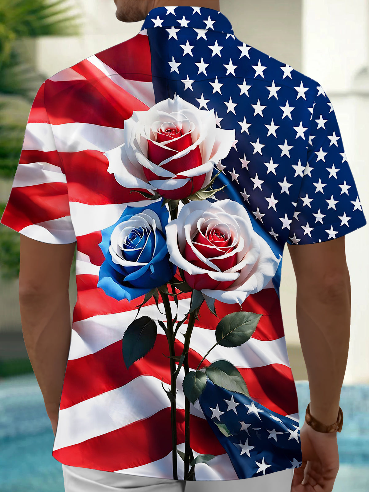 Independence Day Men's Pocket Short Sleeve Shirts