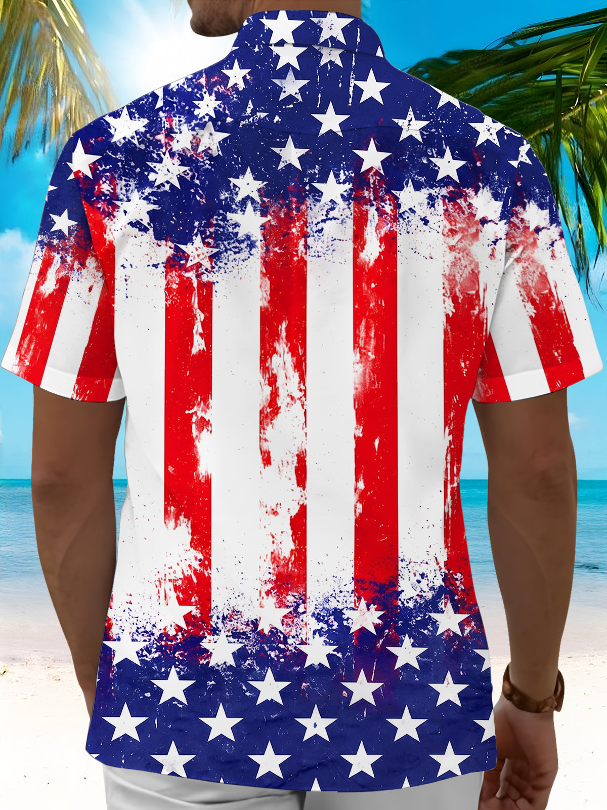 Independence Day Men's Pocket Short Sleeve Shirts