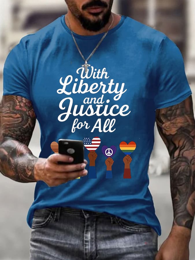 Men's Liberty and Justice For All Print T-Shirt