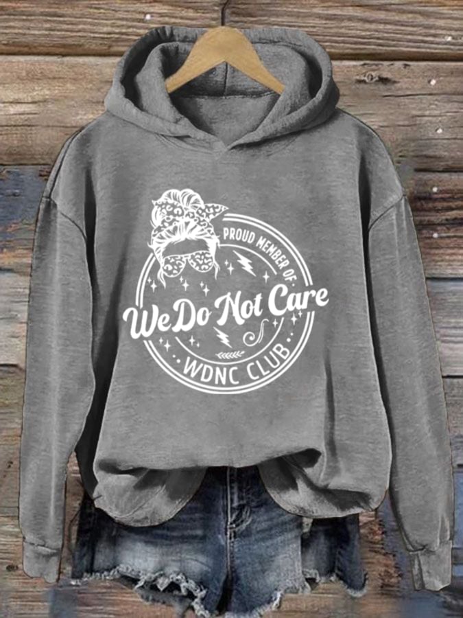 Women's Retro Funny Proud Member Of Club We Do Not Care Menopause Perimenopause Print Hoodie