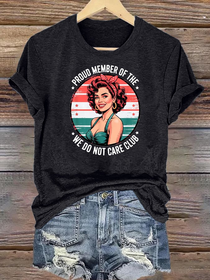 Women's Retro Funny Proud Member Of Club Menopause Perimenopause Print T-Shirt