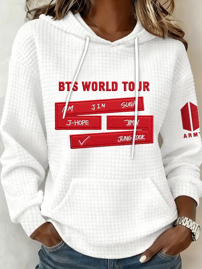 Women's Retro Leisure Print Hoodie