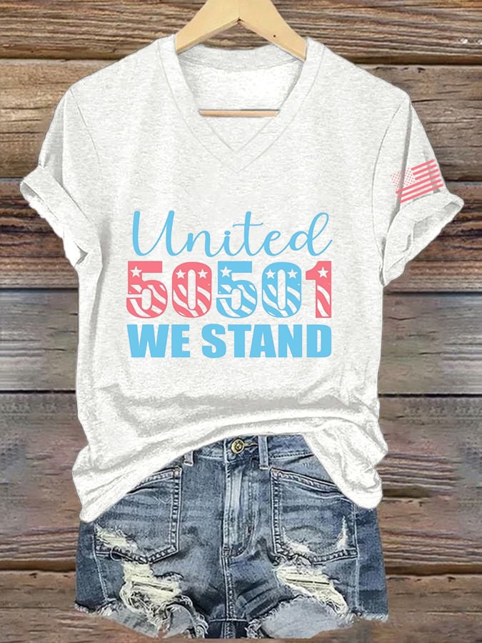 Women's 50501 We Stand Printed Casual T-shirt