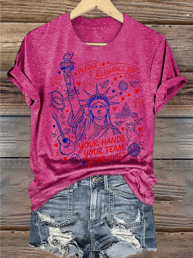 Women's Pledge Allegiance To Your Hands Your Team Your Vibes Shirt