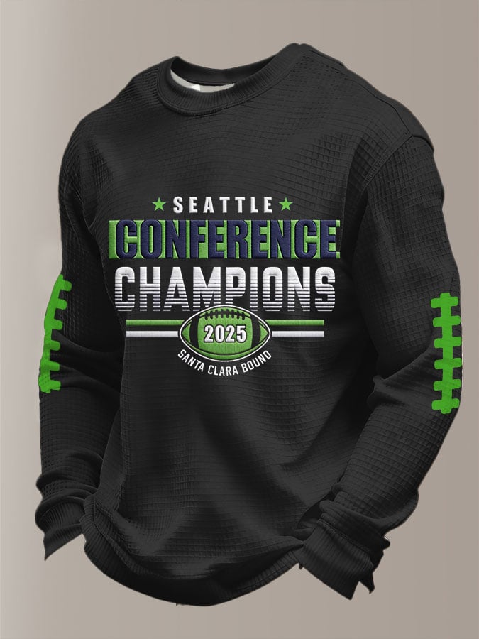 Men's Football Printed Waffle Top