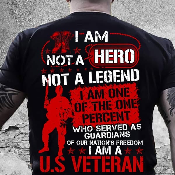 U.S Veteran Pattern 100&Cotton Print T-Shirt