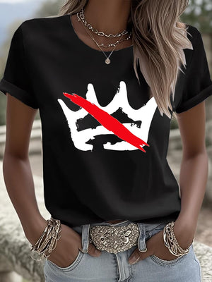 🔥Buy 3 Get 15% Off🔥Women's No Kings Print V Neck T-shirt