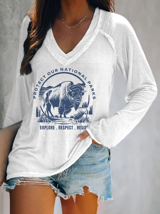 Women's Protect Our National Parks Printed T-Shirt