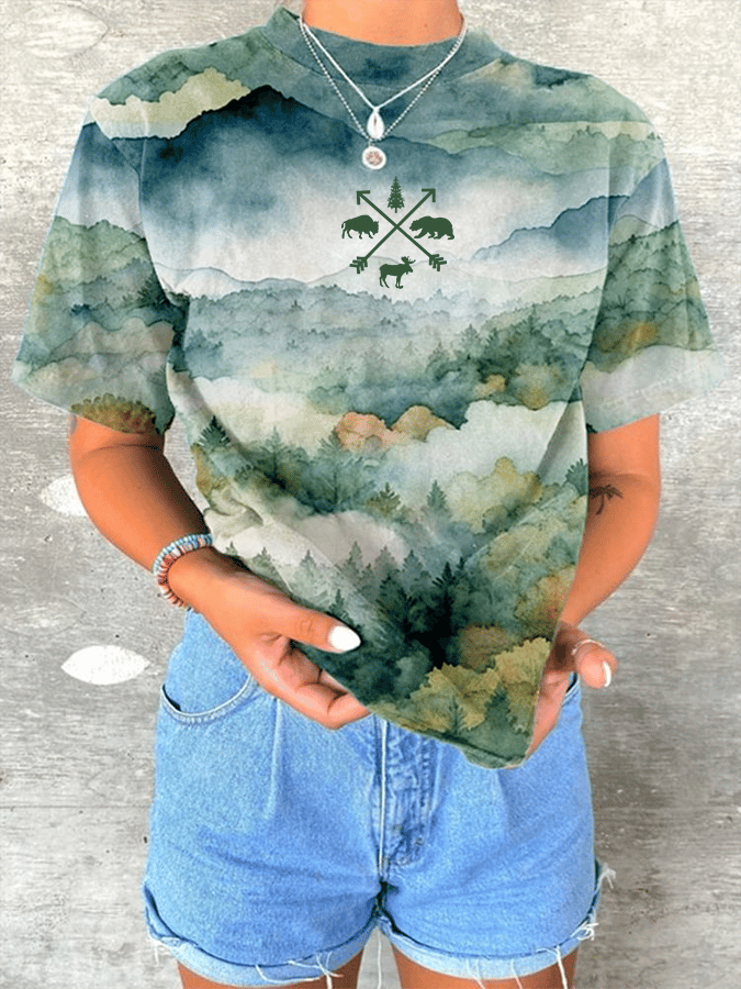 Women's National Park Conservation Print Crew Neck T-Shirt
