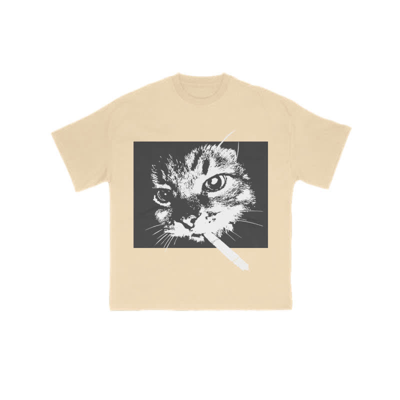 Unisex Cool Cat Art Print T-shirt