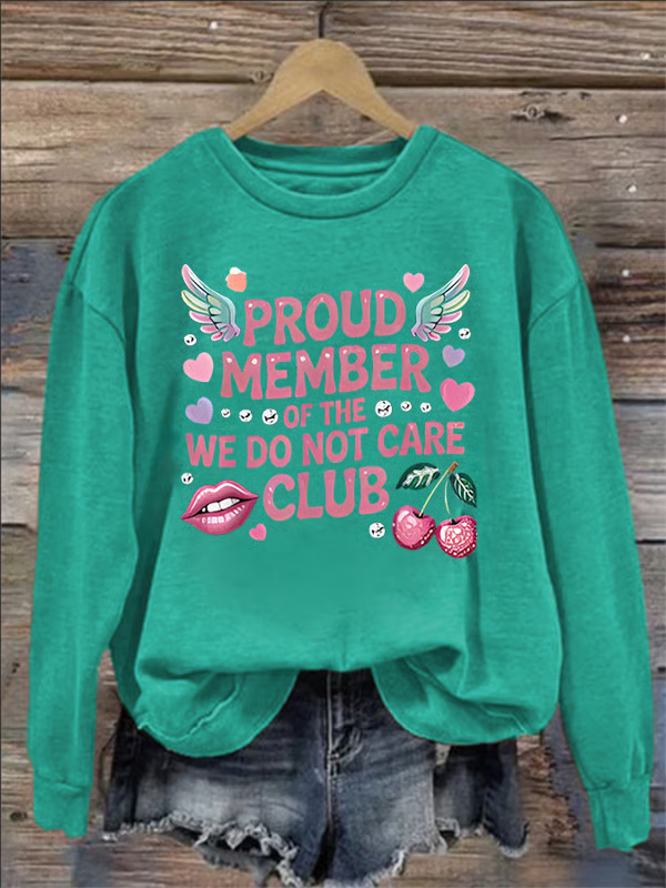 Women's Retro Funny Proud Member Of Club Menopause Perimenopause Print Sweatshirt