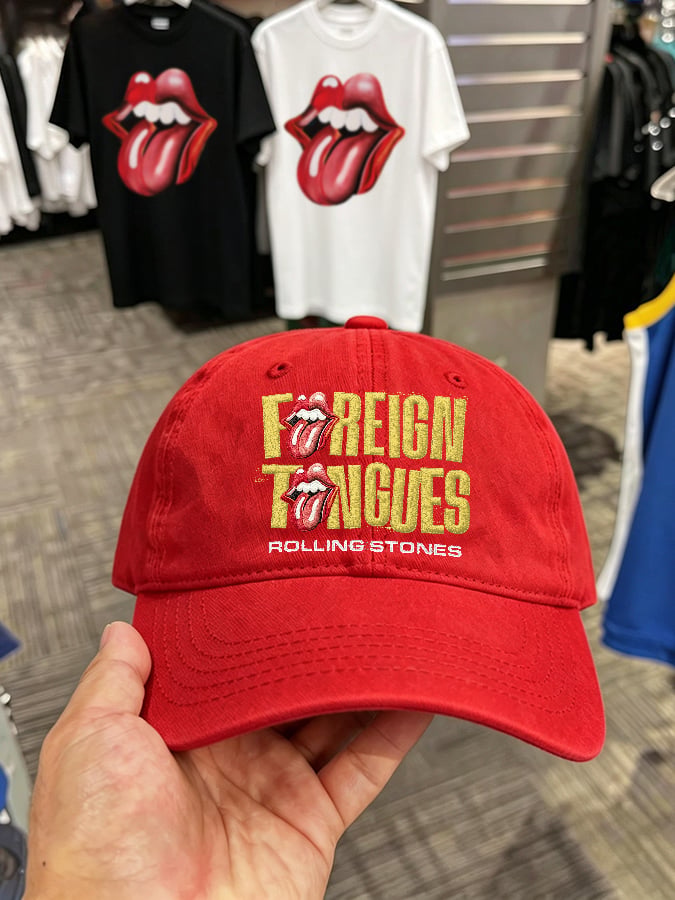 Retro Foreign Tongues Print Baseball Cap
