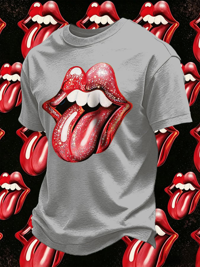 Men's Retro Foreign Tongues Print T-Shirt
