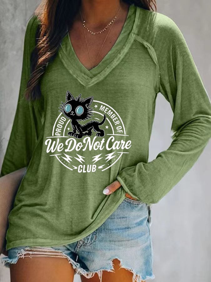 Women's V-neck Retro Funny Proud Member Of Club Menopause Perimenopause Print T-Shirt