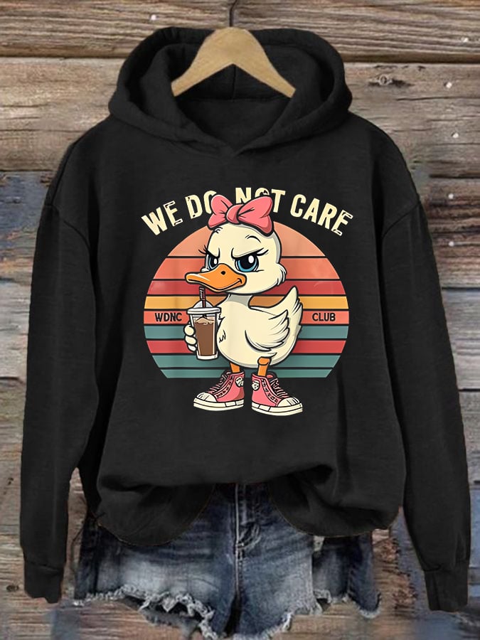 Women's Retro Funny Proud Member Of Club We Do Not Care Menopause Perimenopause Print Hoodie