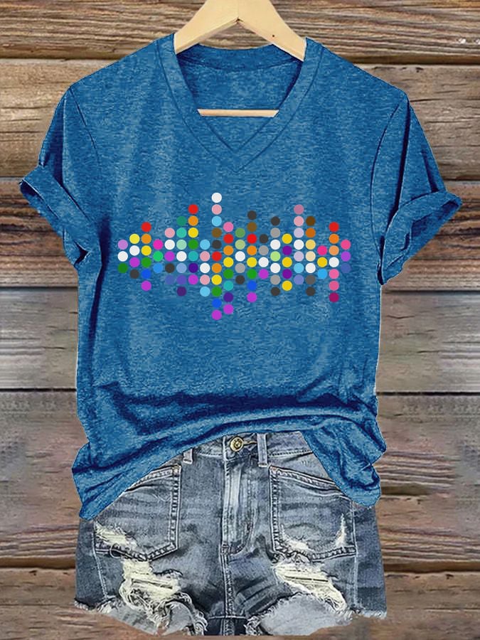 Women's What A Beautiful Day To Respect Other People'S Pronouns Print V-Neck T-Shirt