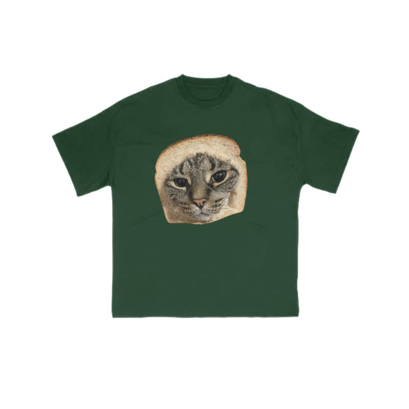 Unisex Toast Cat Print T-shirt