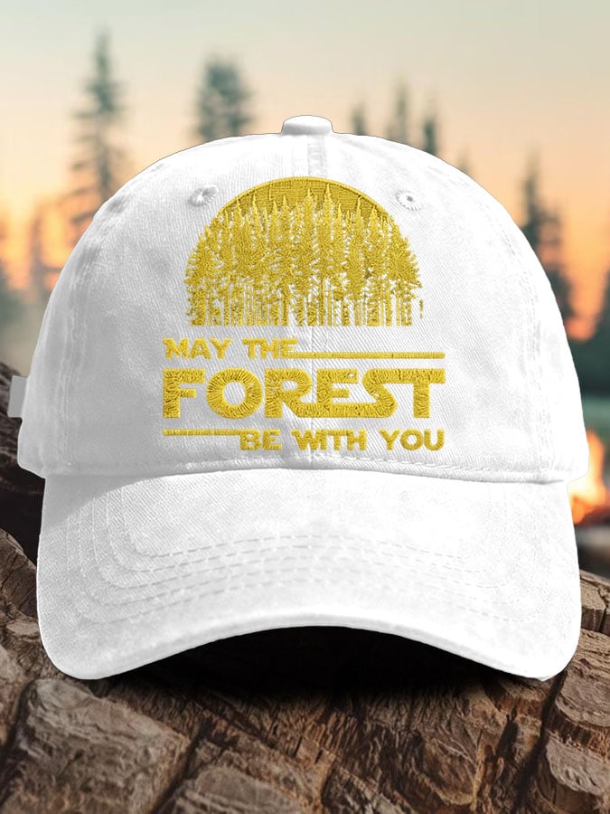 Retro May The Forest Be With You Print Baseball Cap
