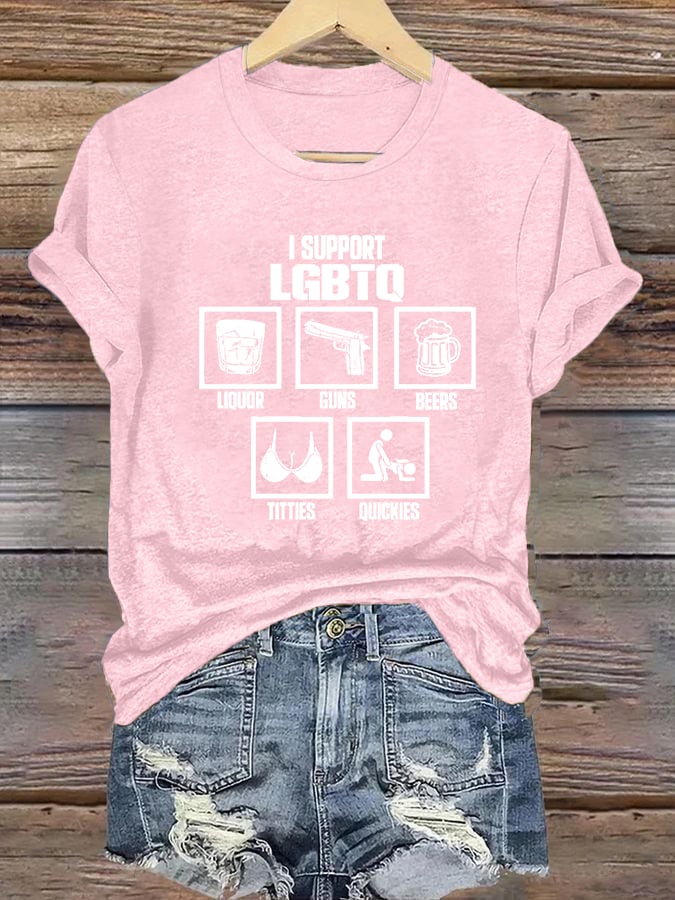 Women's I SUPPORT LGBTQ Printed T-Shirt
